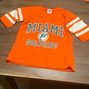 Never worn youth Miami Dolphins 3/4 sleeve shirt